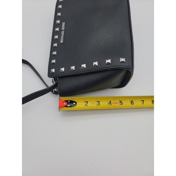 Michael Kors Black Saffiano Leather Selma Crossbody Purse - Picture 10 of 11